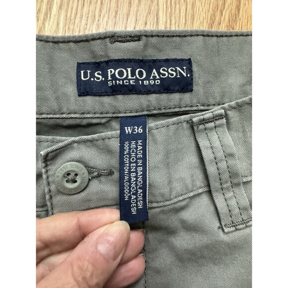 US Polo Assn. Cargo Shorts Men’s Waist 36 Flap Pockets Gray Hiking Beach - Picture 2 of 7